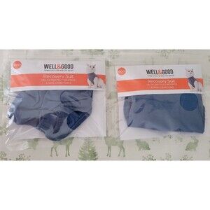 Well & Good XXXS Kitten Recovery Suits Blue Post Surgery Wound Protection 2Pc